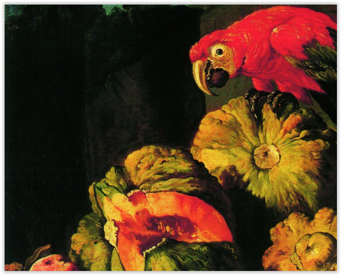 Оренбуржцы впервые смогут увидеть картину Микеланджело дель Кампидольо «Попугай на тыквах»